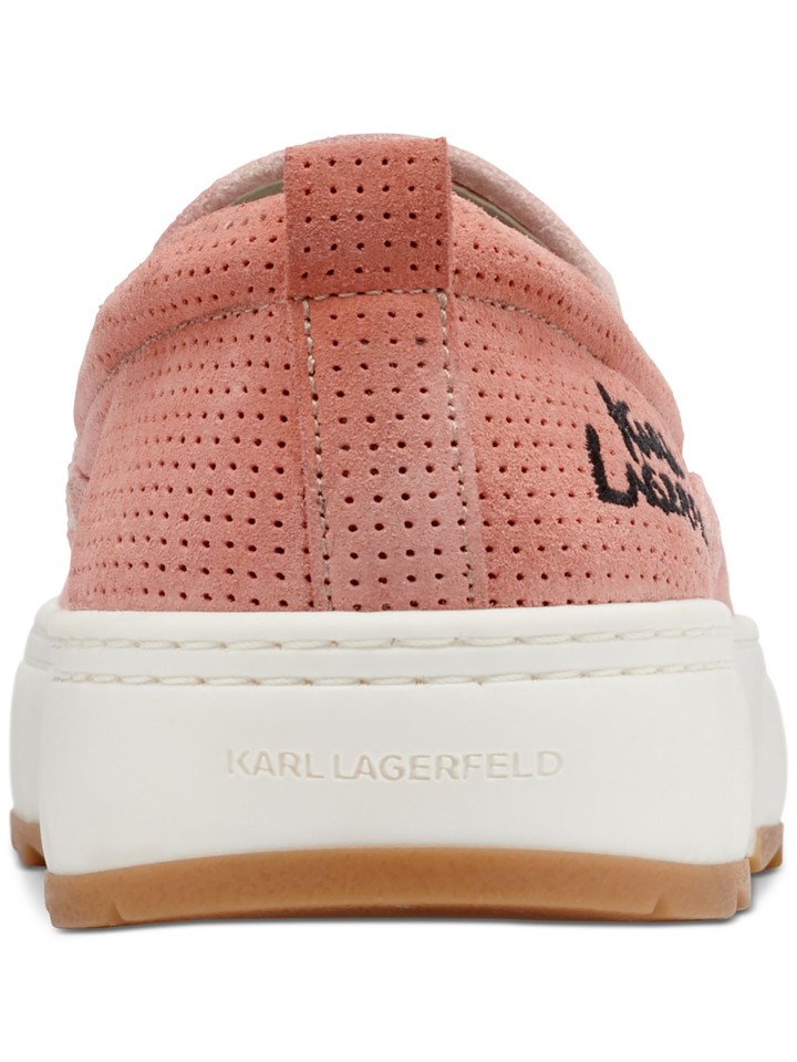 KARL LAGERFELD Mens Pink TieDye Round Toe Slip On Leather Sneakers