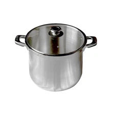 Stainless Steel Stock Pot, 6 Quart Pot with Glass Lid, Heat-Proof Double Handles