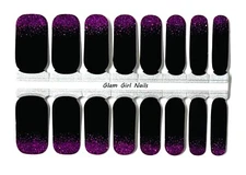 Black and Purple Glitter Ombre Nail Polish Strips / Nail Wraps / Nail Stickers