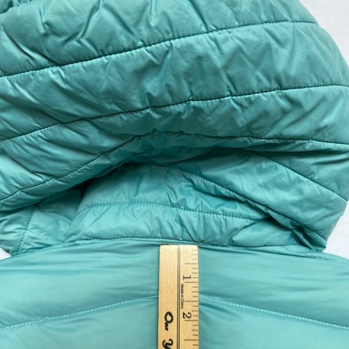 Lands End Down Long Jacket Women's S Green Puffer Hooded Coat Lightweight - Picture 11 of 11