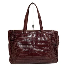 Auth FURLA - Bordeaux Leather Tote Bag