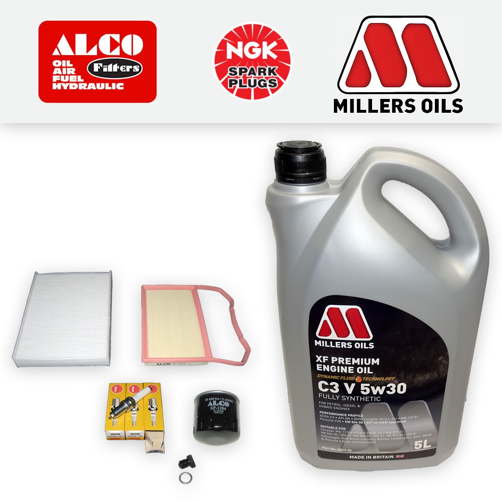 SERVICE KIT for SEAT MII 1.0 OIL AIR CABIN FILTER PLUGS +XF 5w30 OIL (2011-2020)