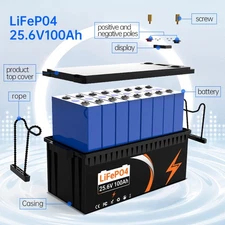 UPP 24V 100Ah LiFePO4 Lthium Battery for RV Marine Solar Home Energy 100A BMS