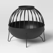 Wood Burning Cutout Round Outdoor Fire Pit Black - Threshold