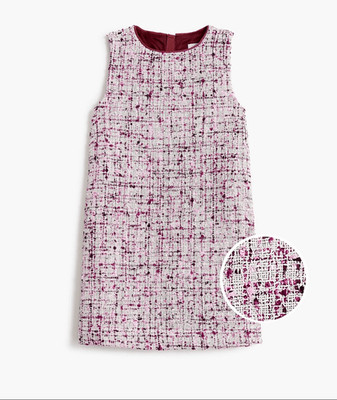 J Crew Crewcuts Girls' shift dress Girly Tweed Combo Sleeveless Purple White siz
