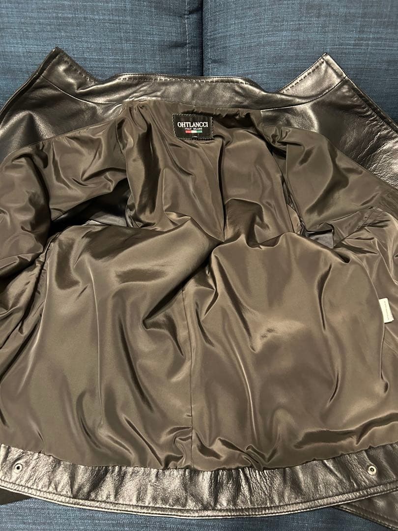 OHTLANCCI Leather Jacket Patchwork Black Genuine … - image 4