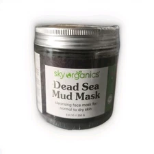Sky Organics Mud Mask Dead Sea Deep Skin Cleanser Face Mask 8.8 Oz 