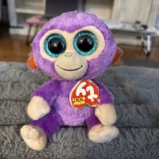 GRAPES the PURPLE  MONKEY - Ty 6 " Beanie Boos - with TAGS