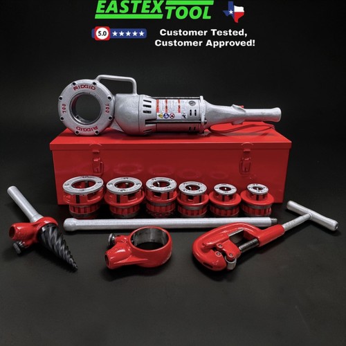 RIDGID 700 PIPE THREADER, 1/2"- 2" 12R DIE SET, REAMER, CUTTER, BOX, REFURBISHED