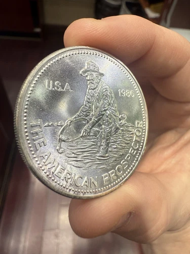 1986 ENGELHARD 1 Oz Silver Round American Prospector .999 ⭐️RARE PROOF LIKE ⭐️