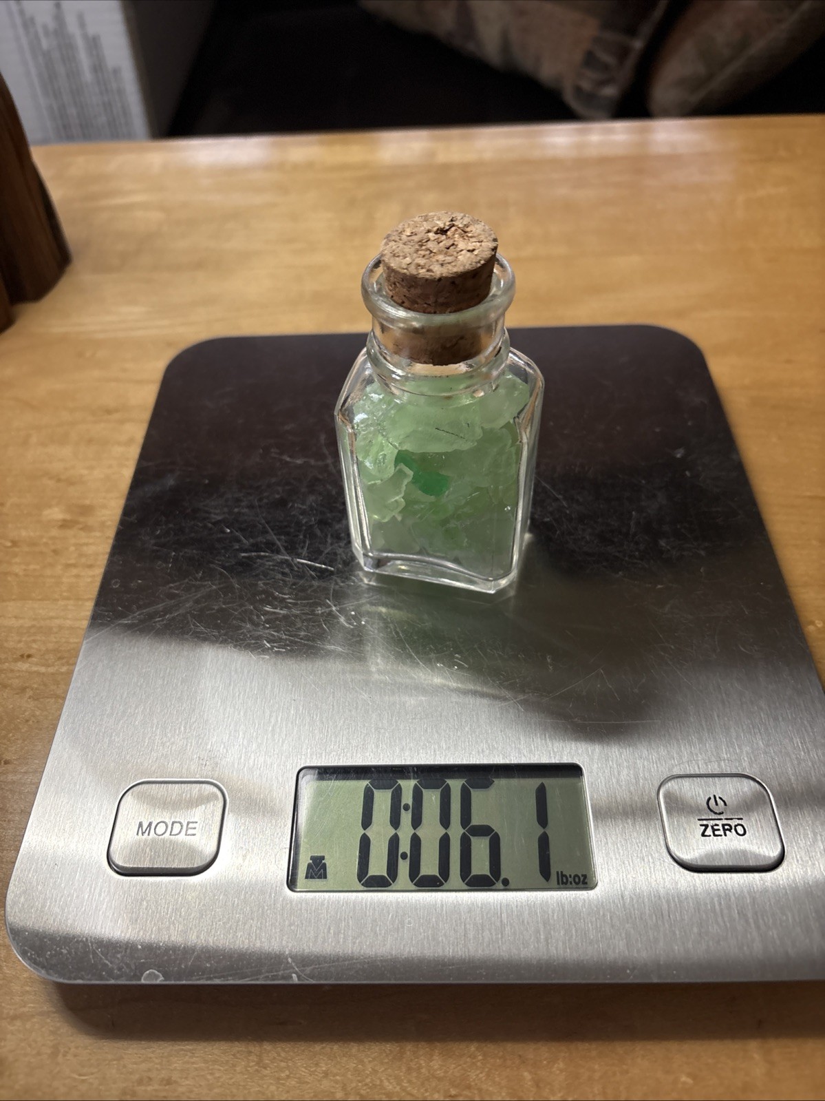 Antique Apothecary Bottle Full Of Uranium Sea Glass. -Lake Michigan