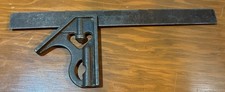 Vintage Combination Square 12 in. Hardened Rule, 16R Grad W/Heavy Cast Head