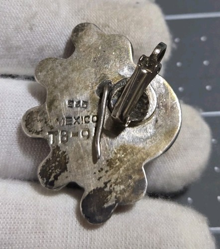 Vtg TAXCO 925 Sterling Silver Clip-On Earrings, Bead Ball Cluster, Cabochon. 20g - Picture 11 of 12