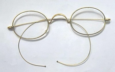 Antique Steven's & Co SQ eyeglasses oval 10K Gold filled wire frame          a11