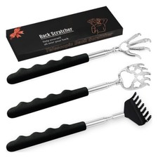 3-Pack Telescopic Back Scratcher Metal Extendable Massager Tool Gift Set