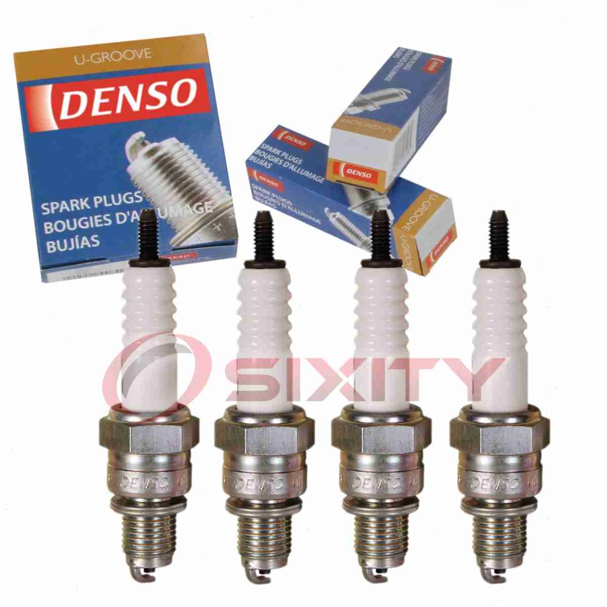 4 pc DENSO 4000 Standard U-Groove Spark Plugs for U16FS-U 7840 4194 Ignition rz