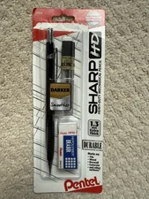 Pentel GraphGear 1000 Sharp HD Mechanical Pencil Chrome Black 1.3 mm Eraser NEW