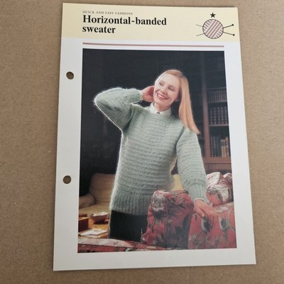 Quick & Easy Fashions Horizontal Banded Sweater Knit Pattern Hamlyn 1980's 