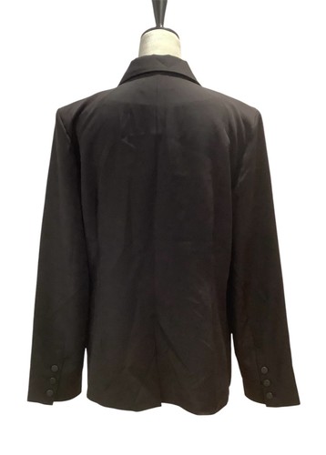 Laundry By Shelli Segal Women's Black Blazer Faux Leather Collar Size XL, NWT - Picture 5 of 10