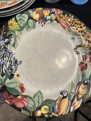 Vitromaster 'Rainforest' Decorative Dinner Plates Designed by Sue Zipkin 6pcs.