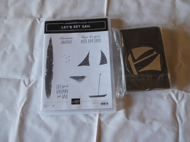 Stampin up set, Lets Set Sail, Sailboat plus punch, windsail