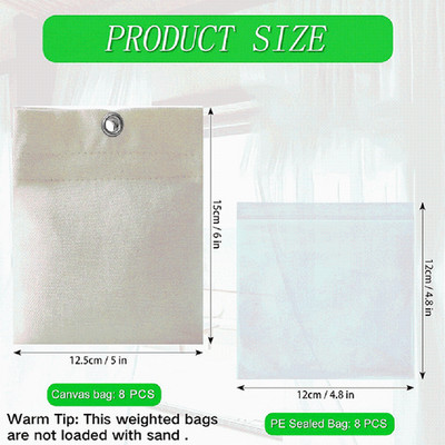 Outdoor Draperie Management Solution 8er Pack gewichtete Sandsäcke mit Clips