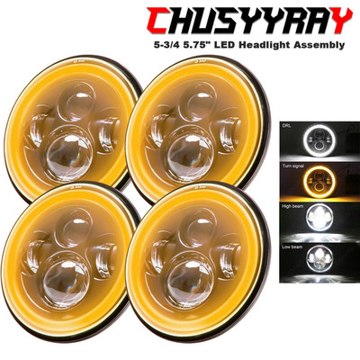 For Cadillac Eldorado 1968-1974 4Pcs 5.75'' LED Chrome Headlights Hi-Lo lamp