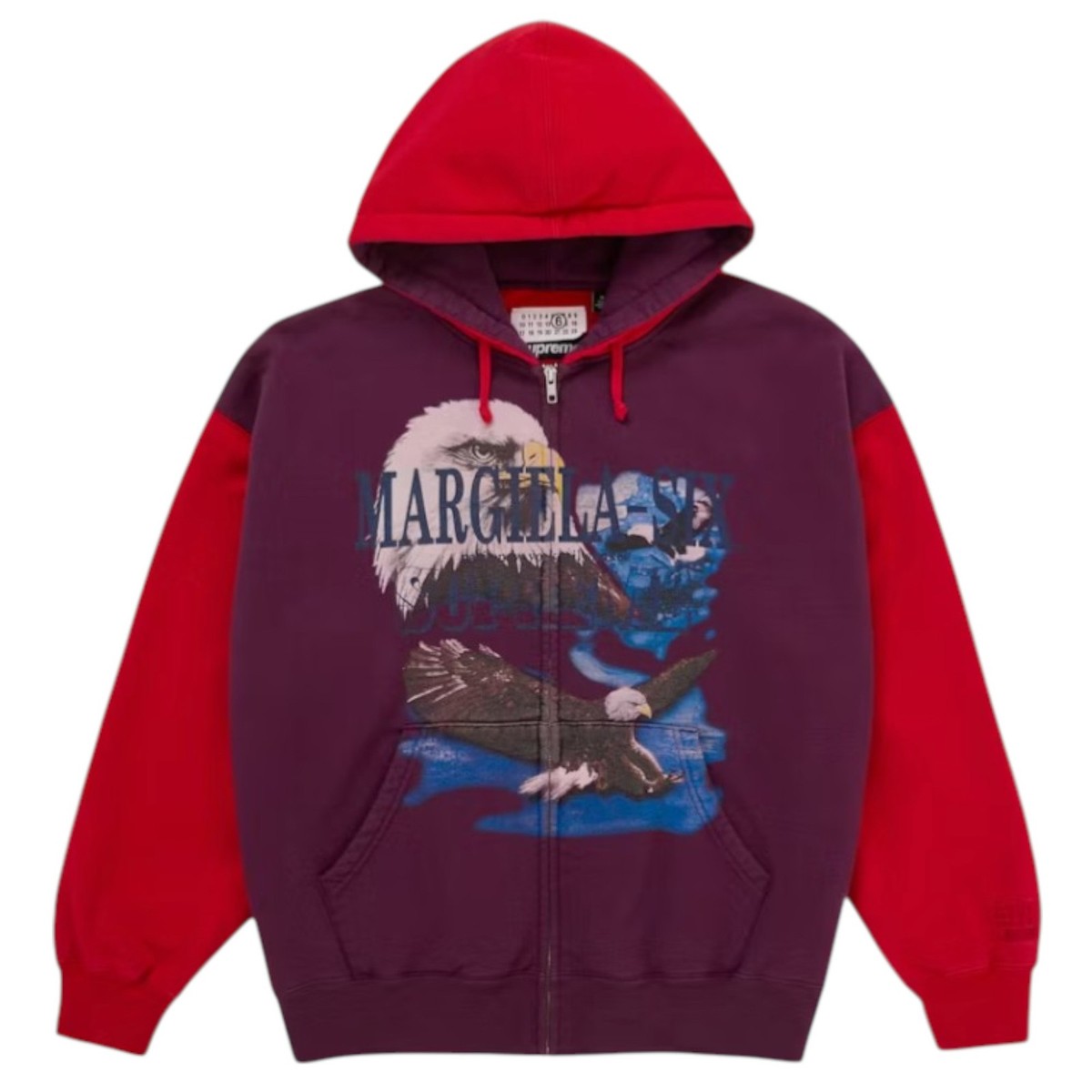 Supreme MM6 Maison Margiela Eagle Zip Up Hooded Sweatshirt Red | eBay
