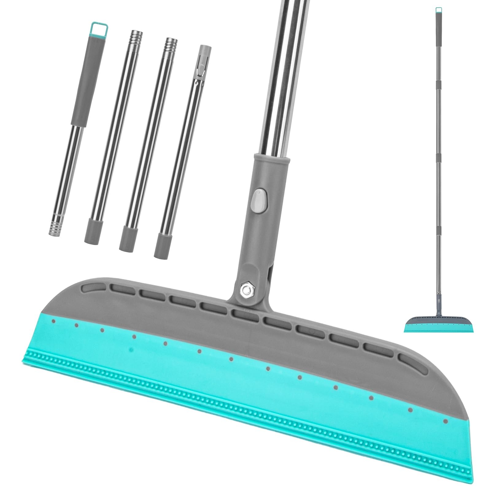 Multifunction Rubber Air Broom, Silicone Floor Squeegee Broom Blue