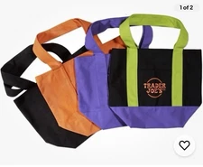 TRADER JOE'S HALLOWEEN MINI CANVAS TOTE BAG-SET of 4-NWT!