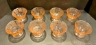 NORMANDIE Pink Footed Sherbet Dish Depression Glass by Federal Vintage set of 8