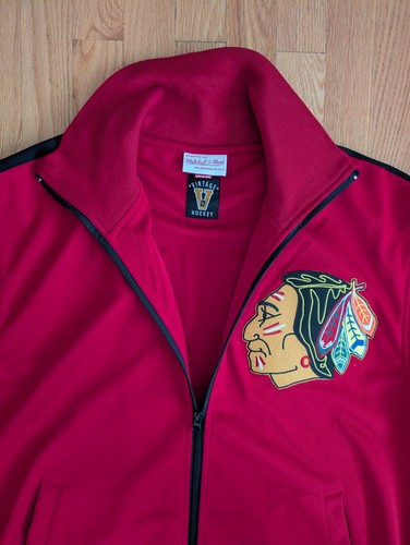 Chicago Blackhawks Mitchell & Ness Jacket Mens L Vintage Hockey Track Style - Picture 6 of 10