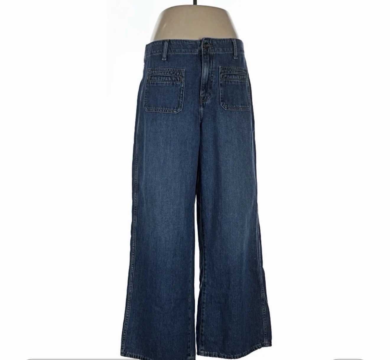 Old Navy High-Waisted Baggy Wide-Leg Trouser Jeans Dark Wash size 16 Regular