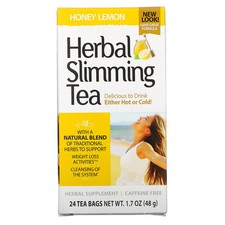 Herbal Slimming Tea, Honey Lemon, Caffeine Free, 24 Tea Bags, 1.7 oz 48 g