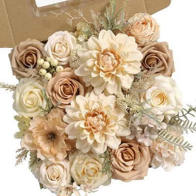 Artificial Flowers Combo Box Set Silk Flowers Fake Rose for DIY Floral Arrang...