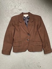 Jones New York Vintage Wool Houndstooth Blazer Jacket Wmns12