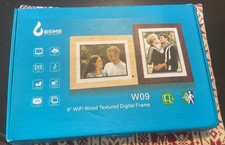 BSIMB W09 Wifi Digital Picture Frame 16GB Wood Textured 9  Brown Multi Calendar