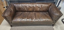 Brown leather sofa, compact 3 seater, John Lewis, hardly used, great condition!