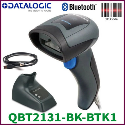 Datalogic QBT2131-BK-BTK1 Bluetooth 1D Linear USB Barcode Scanner w Cable+Cradle