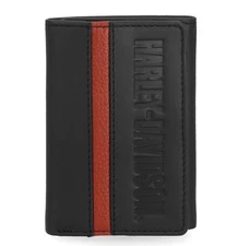 Harley-Davidson Men's HD Center Block Trifold Leather Wallet Black MWM088/08