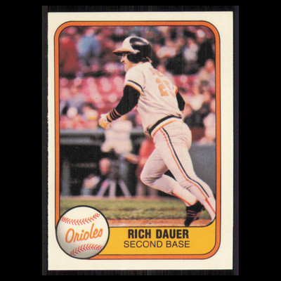 Rich Dauer #182 1981 Fleer Baltimore Orioles Baseball Card MLB NM