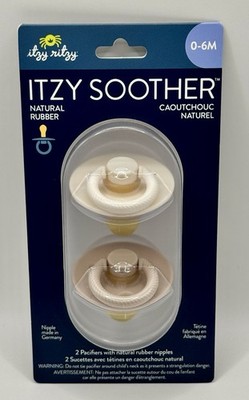 ITZY RITZY Itzy Soother Silicone Pacifiers 2pk  0+ Coconut & Toast FREE SHIP