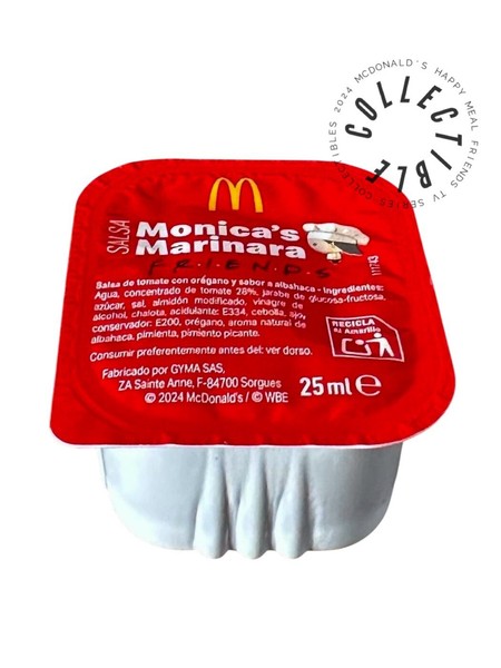 2024 McDonald’s Limited Edition FRIENDS Happy Meal -Monica’s Marinara Sauce Only