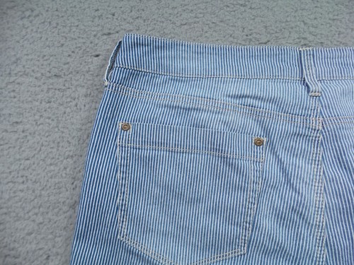 NYDJ Womens Pants Size 14 Blue White Striped Crop Stretch Lift Tuck High Rise - Picture 10 of 18