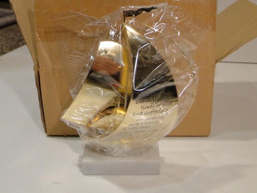Dicksons Footprints 24k Gold Plate/Marble Sailboat 5 1/2" H NEW in Box - Picture 5 of 6