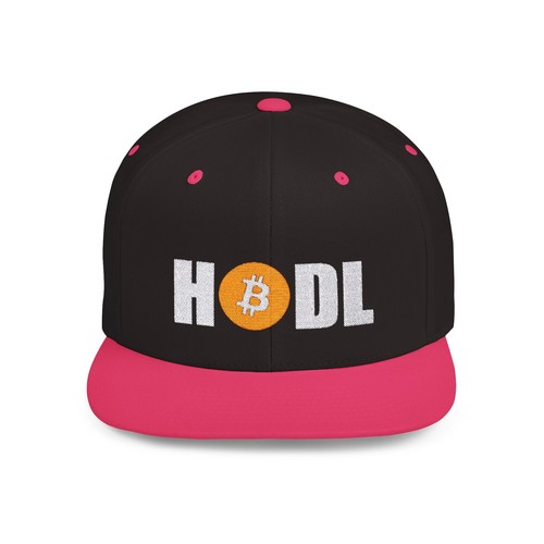 HODL Bitcoin Embroidered Flat Bill Snapback Hat, BTC Crypto Cap, Bitcoin Cap - Picture 13 of 15