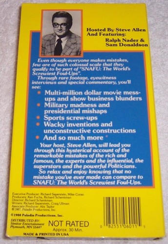 SNAFU: The World's Screwiest Foul-Ups VHS Video Steve Allen - Picture 2 of 2