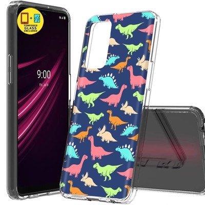 Case for TCL/T-Mobile REVVL V PLUS 5G,Dinosaur 1 Print,Glass Screen,US