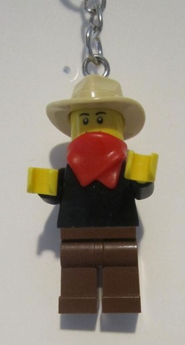 LEGO Minifigur Karabiner Schlüsselanhänger - Cowboy, rotes Bandana (1 Schlüsselanhänger) - Bild 2 von 2