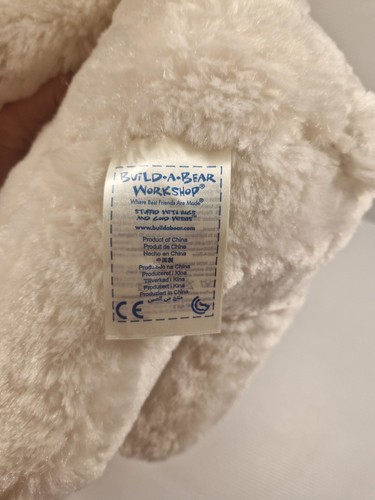 Build-A-Bear Workshop Cream Teddy Plush White with Yellow Ribbon Soft Toy 38cm - Foto 6 di 8